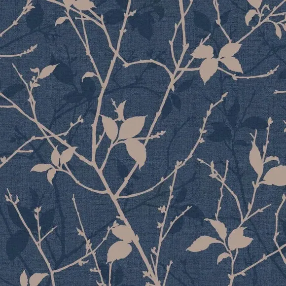 Floral Wallpaper with Paste Application - Copper