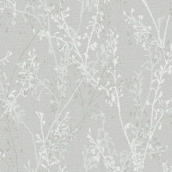 Floral Wallpaper with Paste Application - Pearl