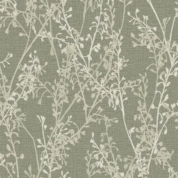 Floral Wallpaper with Paste Application - Sage