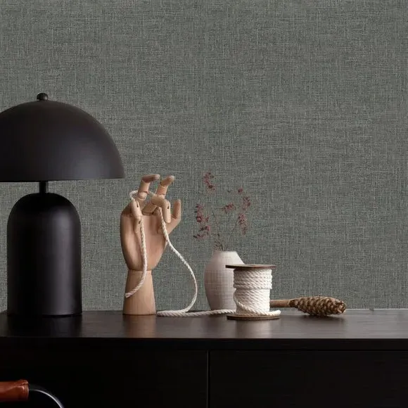 Loom Texture Wallpaper - Charcoal