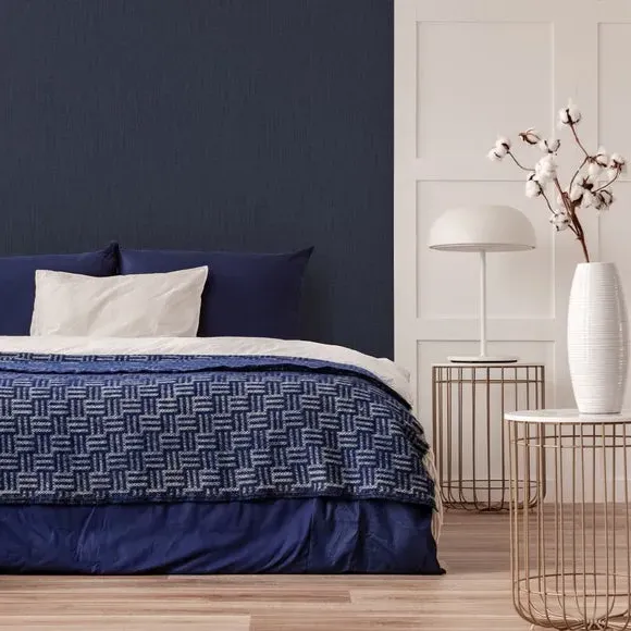 Plain Textured Wallpaper - Sapphire