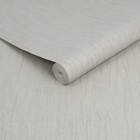 Plain Textured Wallpaper - Silver
