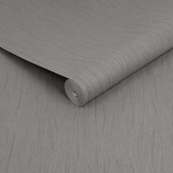 Plain Textured Wallpaper - Smoked Silver