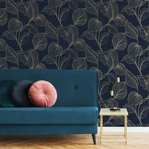 Royal Palm Wallpaper - Sapphire