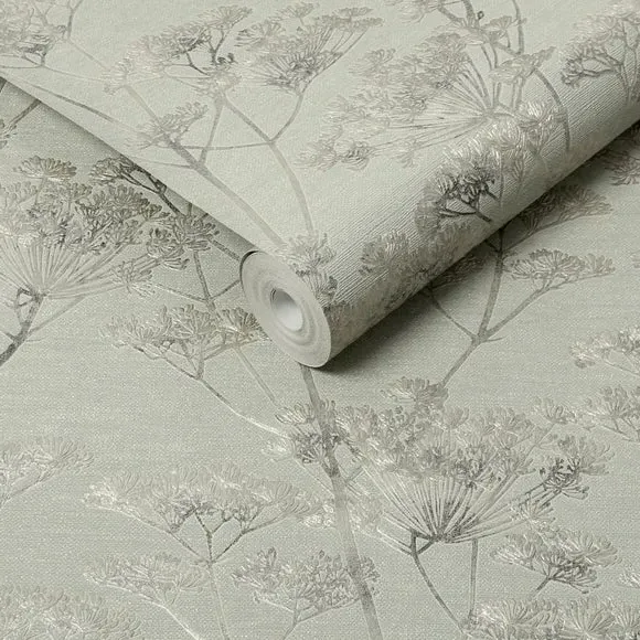 Serene Seedhead Wallpaper - Sage