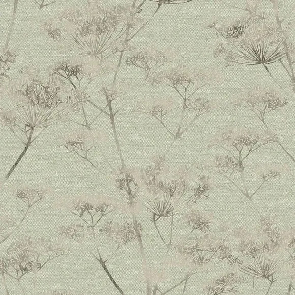 Serene Seedhead Wallpaper - Sage