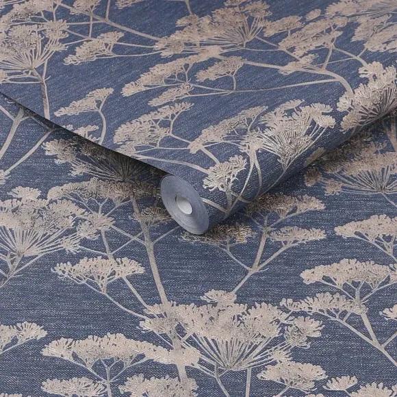 Serene Seedhead Wallpaper - Sapphire