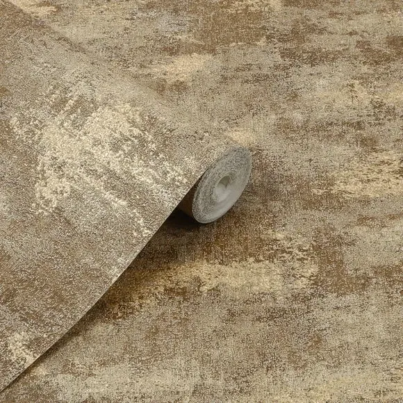 Textured Wallpaper Plaster Effect - Bronze