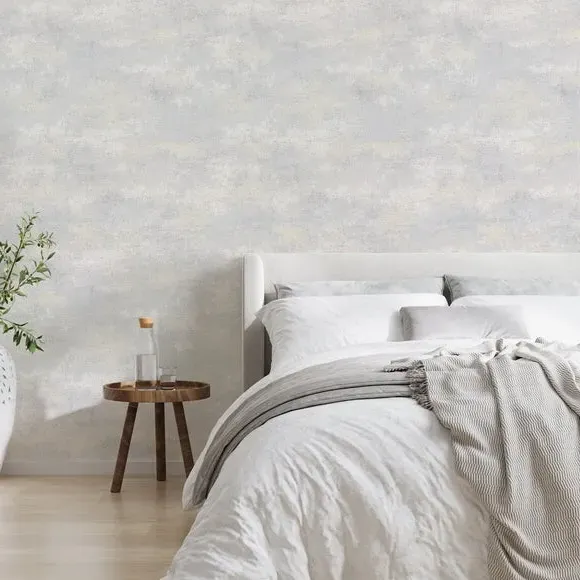 Textured Wallpaper Plaster Effect - Silver