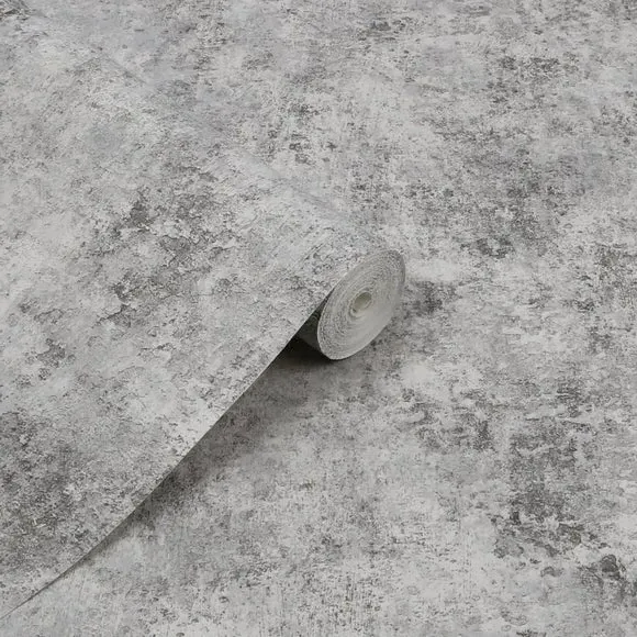 Textured Wallpaper Urban Concrete - Grey