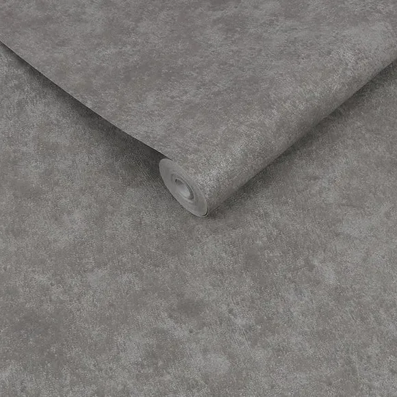 Textured Wallpaper with Metallic Finish - Grey
