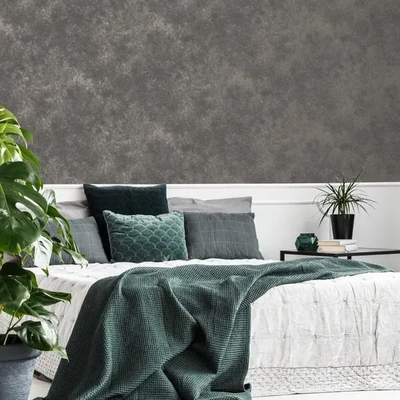 Textured Wallpaper with Metallic Finish - Grey image