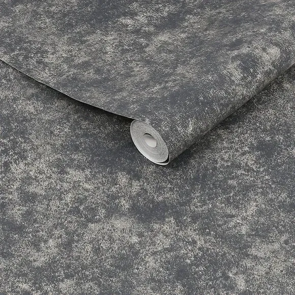 Textured Wallpaper with Metallic Finish - Onyx