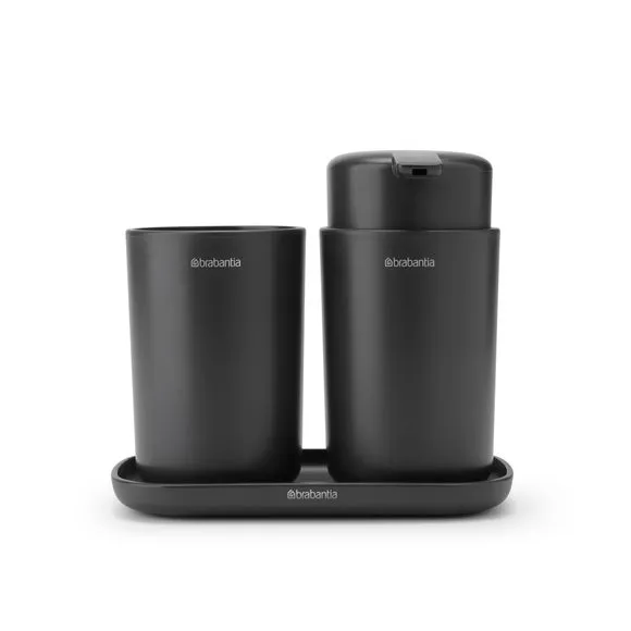 3-Piece Bathroom Accessory Set - Dark Grey