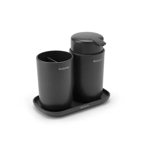 3-Piece Bathroom Accessory Set - Dark Grey