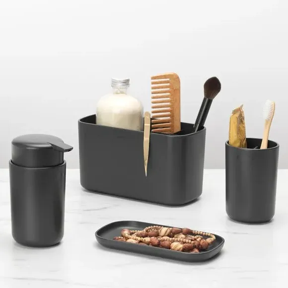 3-Piece Bathroom Accessory Set - Dark Grey