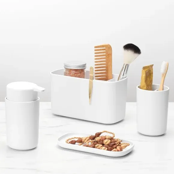3-Piece Bathroom Accessory Set - White