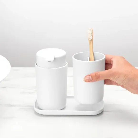 3-Piece Bathroom Accessory Set - White