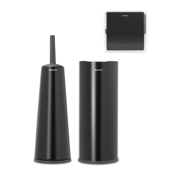 3-Piece Toilet Accessory Set - Black, Metal