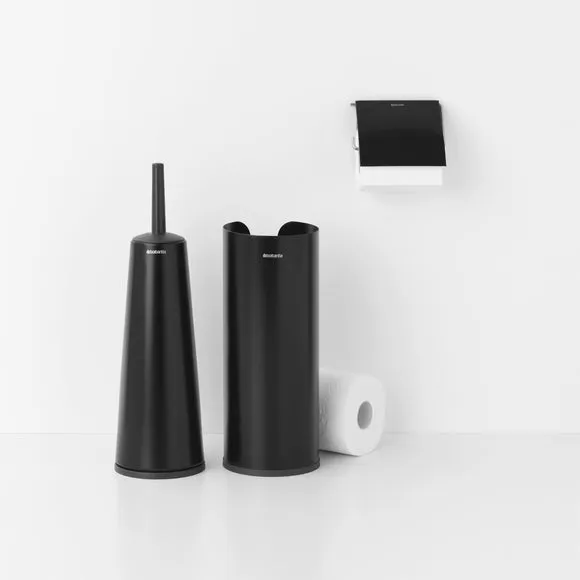 3-Piece Toilet Accessory Set - Black, Metal image