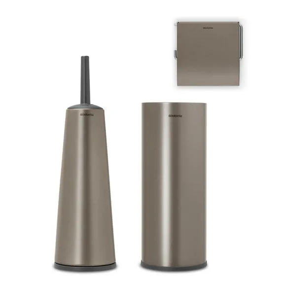 3-Piece Toilet Accessory Set - Silver, Metal