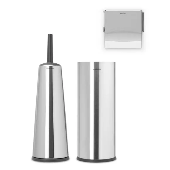 3-Piece Toilet Accessory Set - Silver, Steel