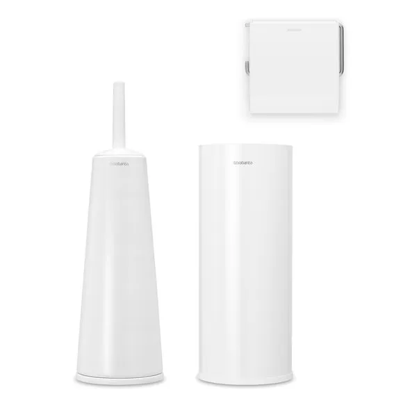 3-Piece Toilet Accessory Set - White