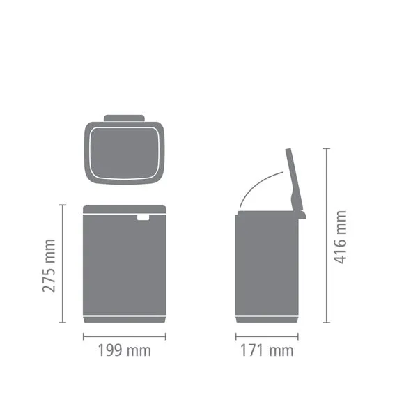 4L Waste Bin with Wall Mount - White