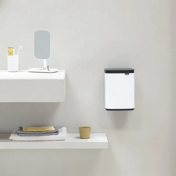 4L Waste Bin with Wall Mount - White