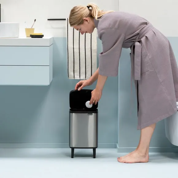 7L Waste Bin with Legs - Matt Steel