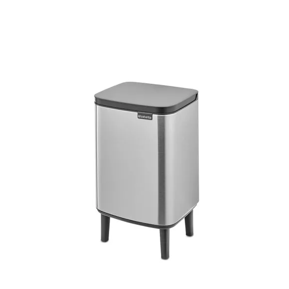 7L Waste Bin with Legs - Matt Steel