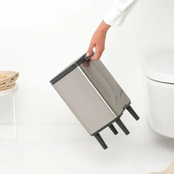 7L Waste Bin with Legs - Matt Steel