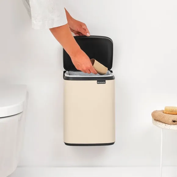 7L Waste Bin with Wall Mount - Beige