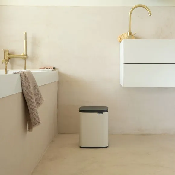 7L Waste Bin with Wall Mount - Beige