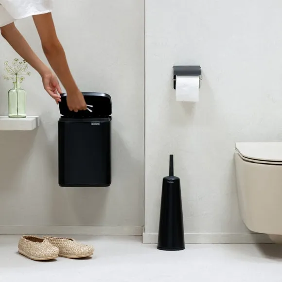 7L Waste Bin with Wall Mount - Matt Black