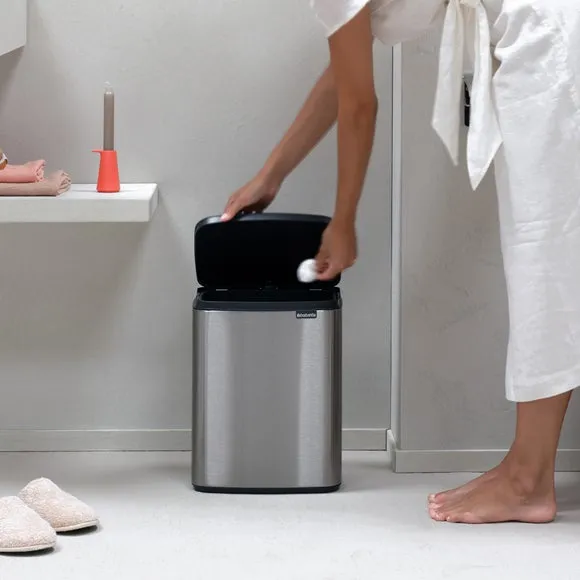 7L Waste Bin with Wall Mount - Matt Steel