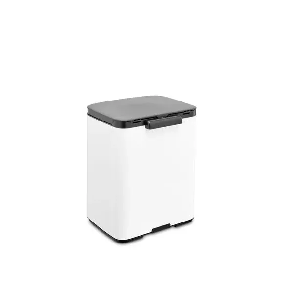 7L Waste Bin with Wall Mount - White