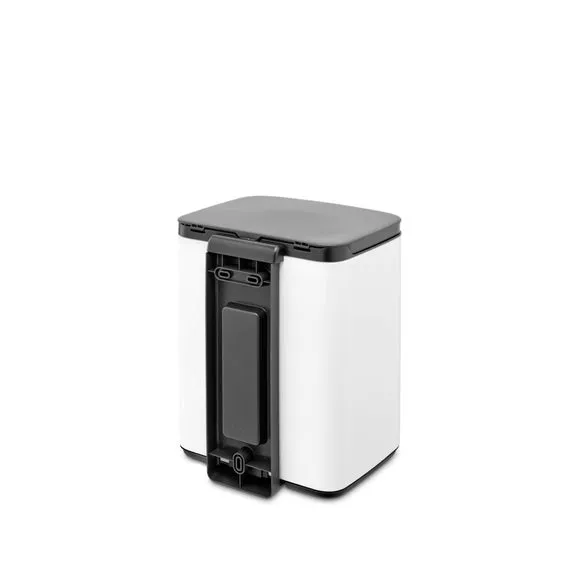 7L Waste Bin with Wall Mount - White