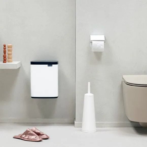 7L Waste Bin with Wall Mount - White
