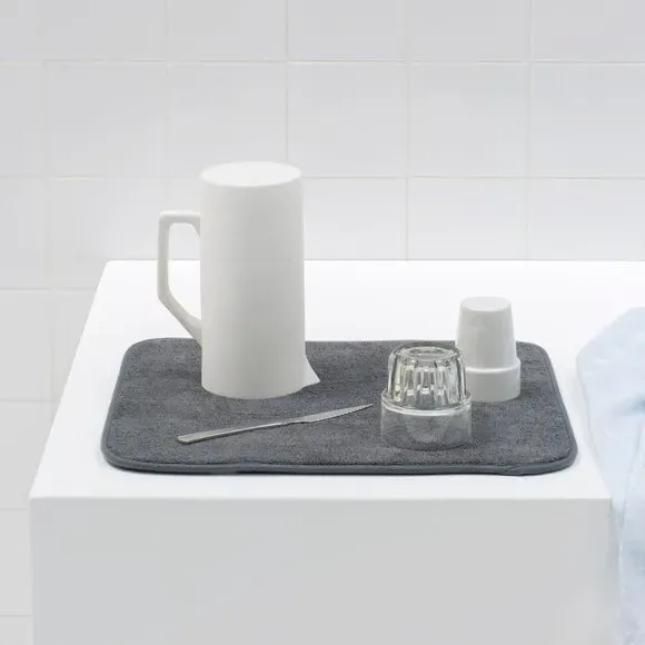 Dish Drying Mat with Non-Slip Base - Dark Grey