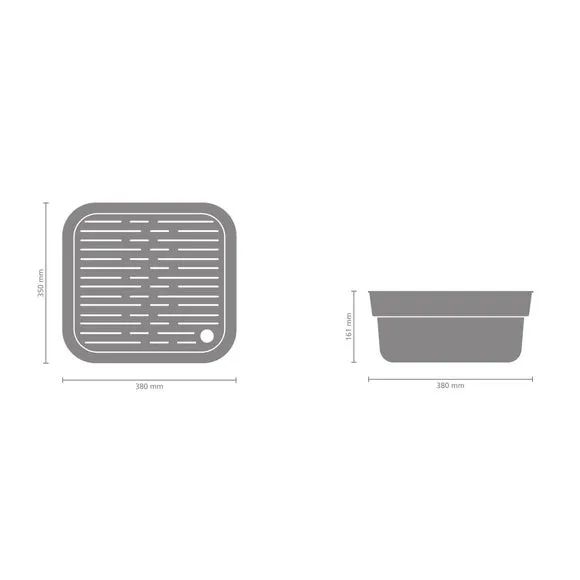 Washing Up Bowl with Drying Tray - Dark Grey