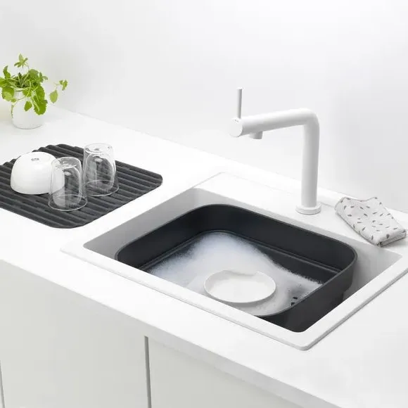 Washing Up Bowl with Drying Tray - Dark Grey image
