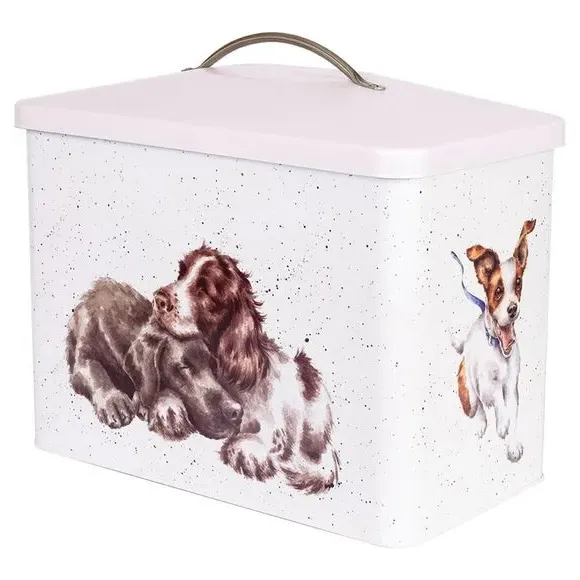 Dog Print Bread Bin - Multicolor, Steel