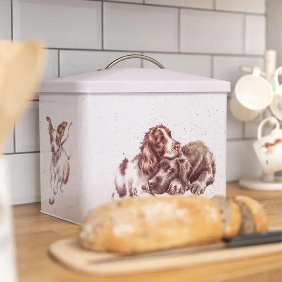 Dog Print Bread Bin - Multicolor, Steel