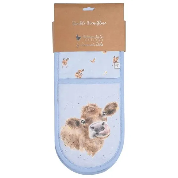 Double Oven Glove with Cow Design - Cotton