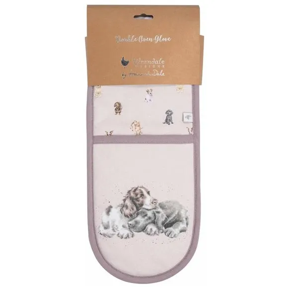 Double Oven Glove with Dog Design - Multicolor