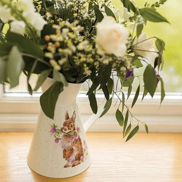 Flower Jug with Rabbit Design - Multicolor, Steel
