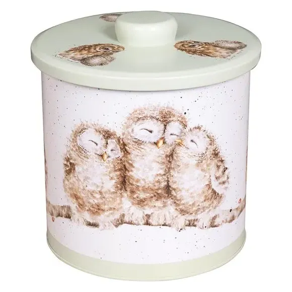 Owl Biscuit Barrel with Airtight Lid - Steel