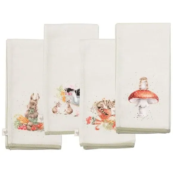 Set of 4 Cotton Napkins - Multicolor, Cotton