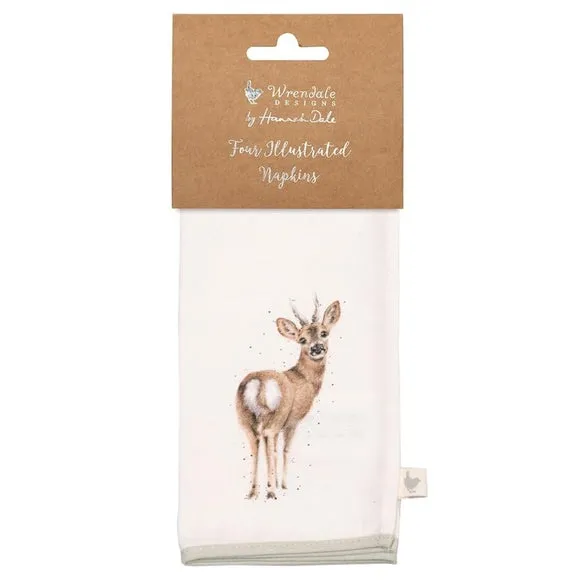 Set of 4 Napkins Woodland Animals - Multicolor, Cotton